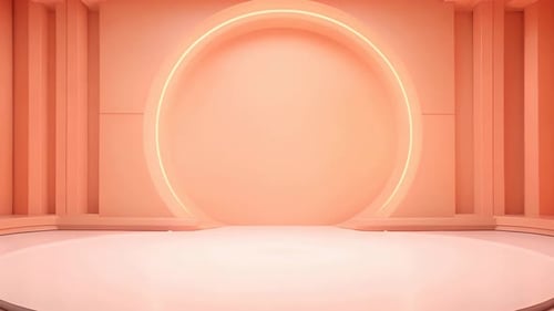 Podium Futuristische Vitrine mit Plattform für Produktausstellungen. Leeres modernes Bühnendisplay