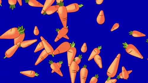Carrot Toon Rain 3D-Animation | Lustiger Gemüse-Hintergrundschleife