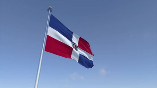 Realistic Waving Flag Animation on a Clear Sky