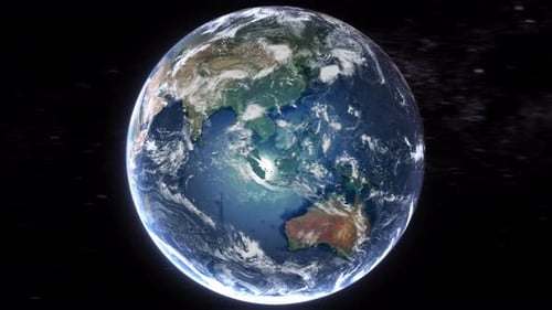 3D Earth Globe Rotation and Country Map Highlight