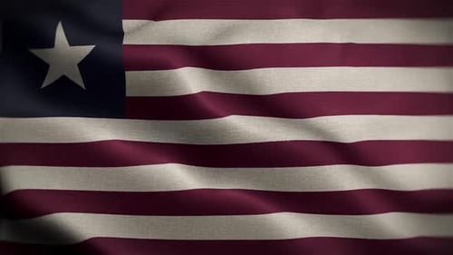 Liberia Flag Waving Realistic Animation