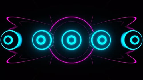 Blauer und rosafarbener, zusammenklappbarer runder Streifenhintergrund, VJ Loop, 4K