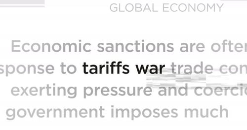 Tariffs war headline titles media seamless loop