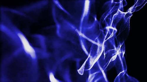 Abstract Blue Glowing Particle Flow Background