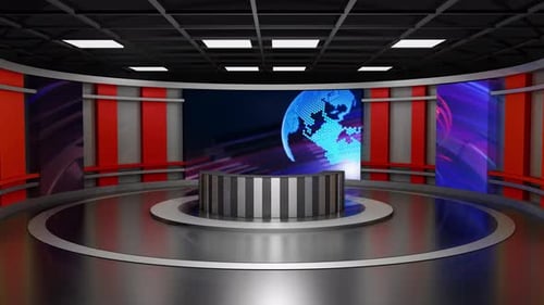 3D-Hintergrundschleife für virtuelle Nachrichtenstudios