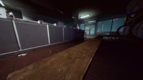 Atmospheric 3D Render of a Darkened Laundromat Interior