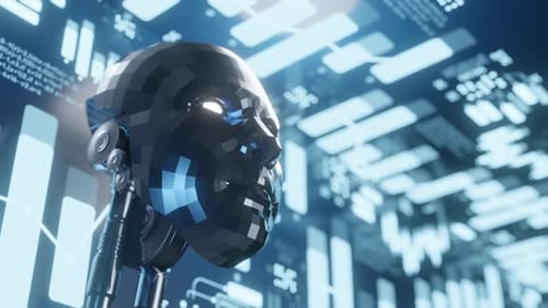 Artificial Intelligence A.I. technology machine learning futuristic innovation, 3d rendering