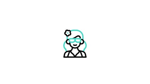 Animated Minimalist Line Art Woman Avatar Icon