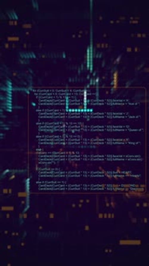 Vertikales Video-CG-Animationsvideo zum Thema Hacker