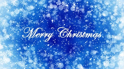 Merry Christmas Text With Snowfall Loop V5