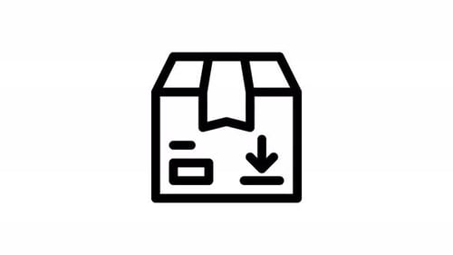 Animated Delivery Box Icon with Download Arrow