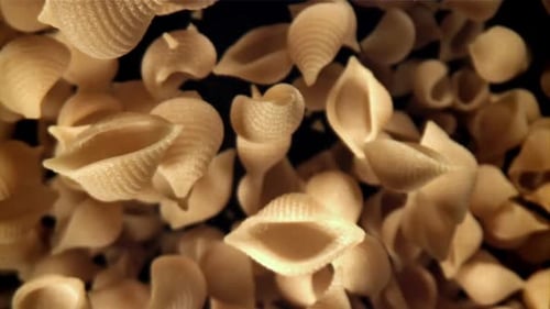 Dry Pasta Rises and Falls Filmed on a Highspeed Camera at 1000 Fps