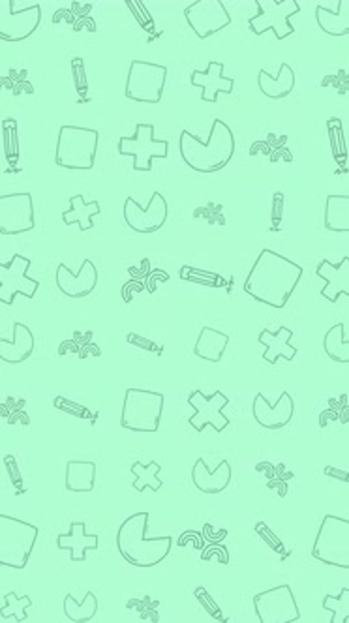 Seamless Pattern Line Art Icons Geometric Shapes Minimalist Design Repeating Background