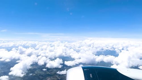airplane window shot during flight in mexico