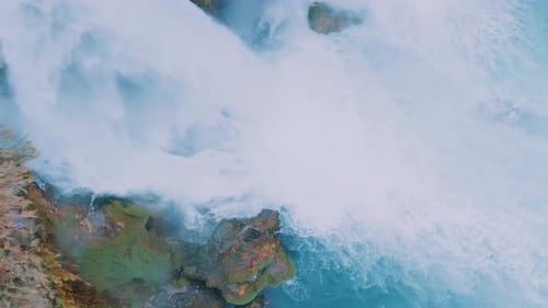 White Waterfall on the Rock