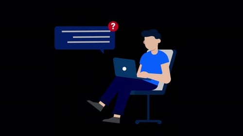 Hombre trabajando en animación 4K para portátil en Alpha