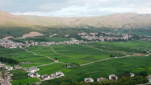 Village and fields in Shaxi, Yunnan, China