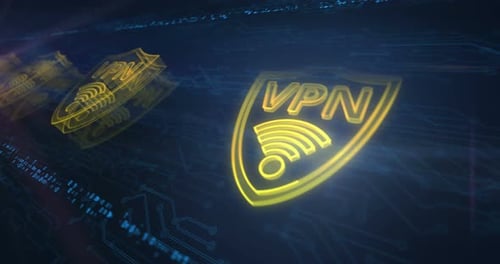 VPN virtual private network symbol cyber loop concept
