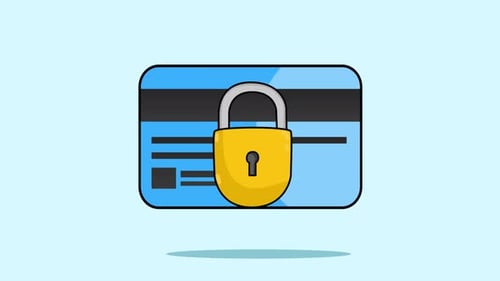 Bank Payments Security Lock 2D Motion Graphics Animation 4K