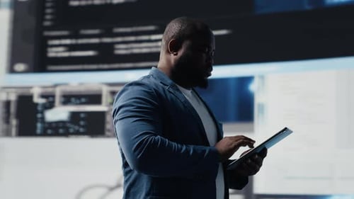 African American Coder Expert Immersing in Software Development