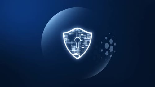 Digital Security Shield Keyhole Logo Reveal