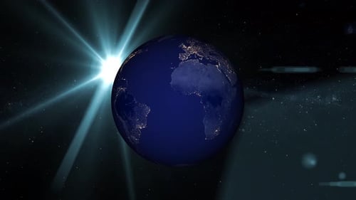 Earth Planet animation in space. 2871