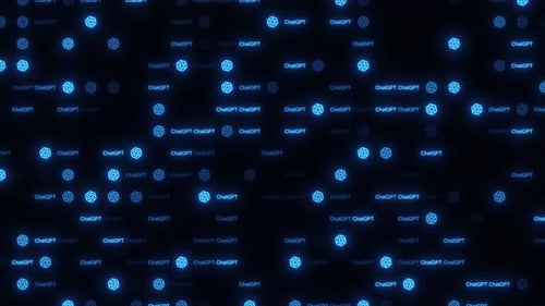 ChatGPT animation. chatgpt words falling . openai motion background video