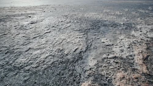 A Dried Up Salt Dead Lake in the Town of Primorsky in Crimea
