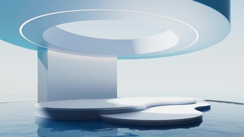 Empty room with water surface
