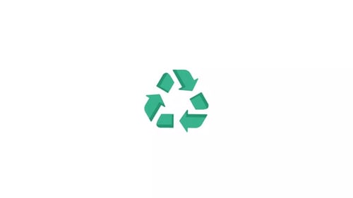 Minimalist Animated Recycling Symbol Loop Icon