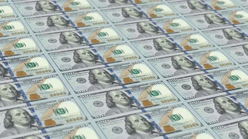 100 Money Printing Background Animation Down