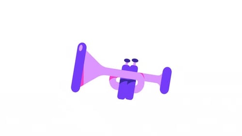 Flat Design Animated Trumpet Bouncing Loop
