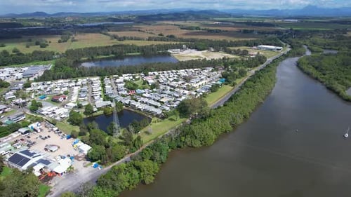 Tweed River And Terranora Suburb In New South Wales, Australia - Aerial Drone Shot