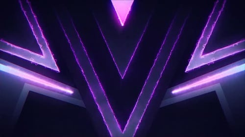 Glowing Neon V-Shape Abstract Motion Background Loop