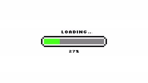 Pixel Art Loading Bar Progress 0 to 100