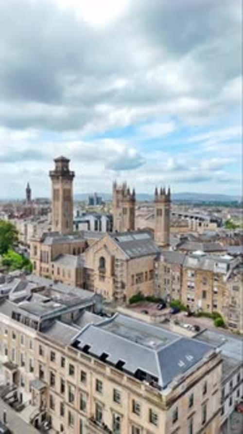 Vertical View Of Glasgow Cityscape, Scotland