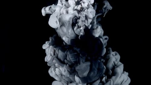 Elegant White Smoke Rising on Black Background