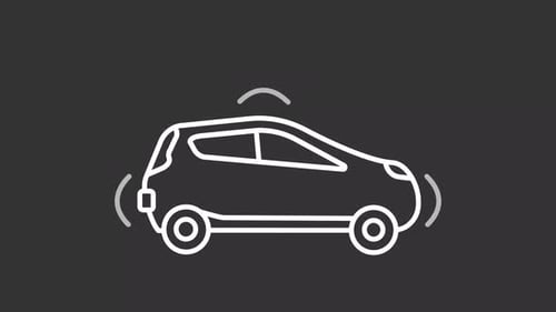 Autonomous Car Sensor Signal Line Icon Animation
