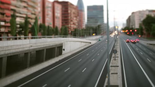 Barcelona City Timelapse at Underpass
