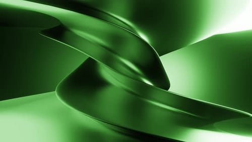 Fluid Abstract Green Shapes Looping Background