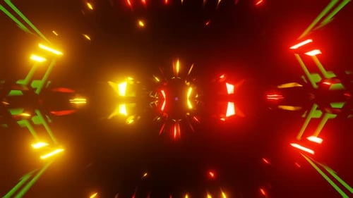 Abstract Neon Geometric Tunnel Loop Background