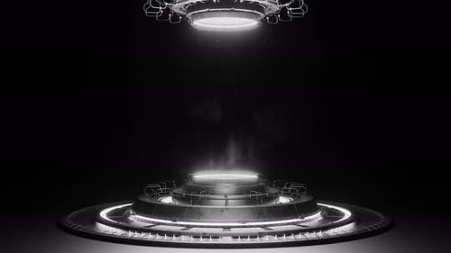 Schwarz-Weiß-Sci-Fi-Portal