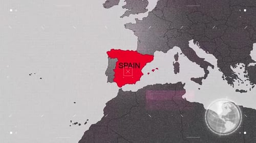 Spanien-Karte Rot und Grau mit Effekten
