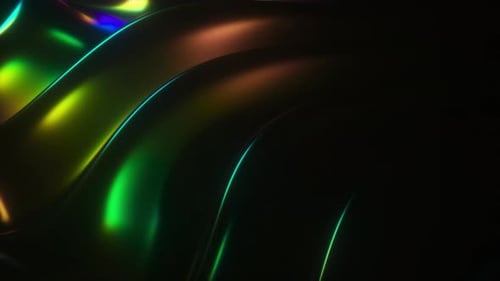 Formes irisées foncées brillantes au néon, fond fluide ondulé