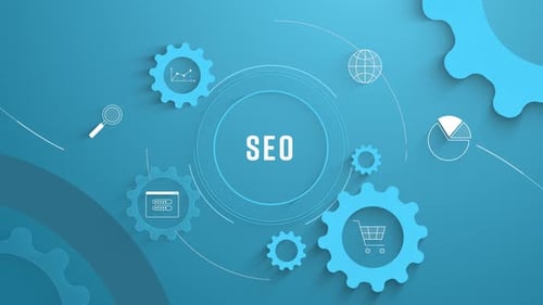 Flat Infographic Colorize Icons Background Seo Loopable Animation