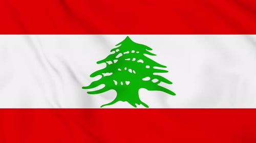 Lebanon National Flag Waving Seamless Loop Animation