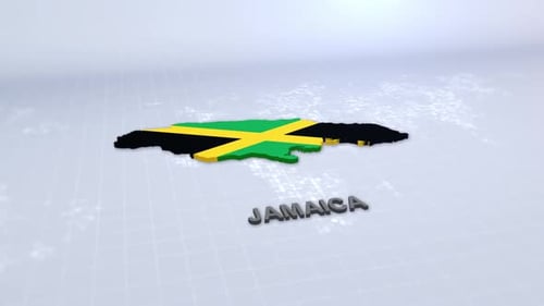 3D Jamaica Flag Map Country Identity Reveal