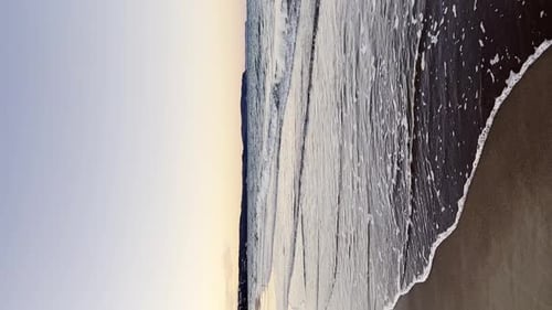 Baltic Sea Dark Blue Clouds and Sea or Ocean Water Surface with Foam Waves Before Storm Dramatic
