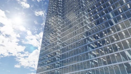 Windows of skyscraper office building with offices of the headquarters companies 4k