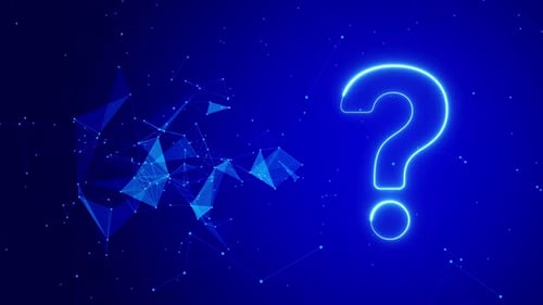 Plexus Background With Question Mark Icon Loop